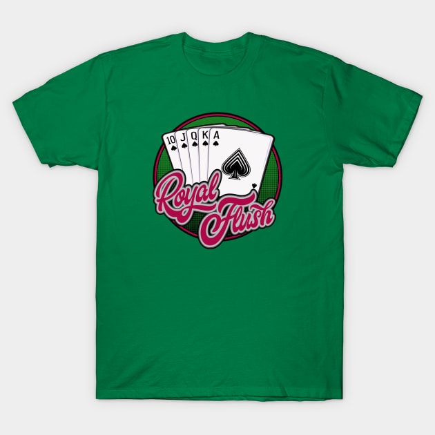 Royal Flush Poker Hand T-Shirt by Phil Tessier